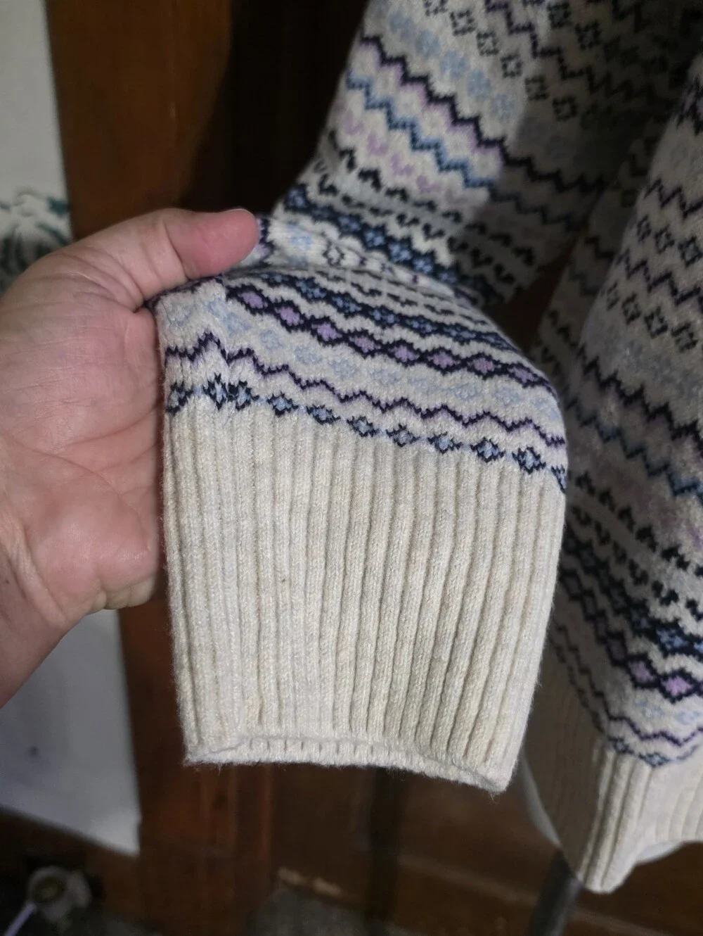 Time And Tru Fair Isle Sweater Oatmeal Size L (12-14)